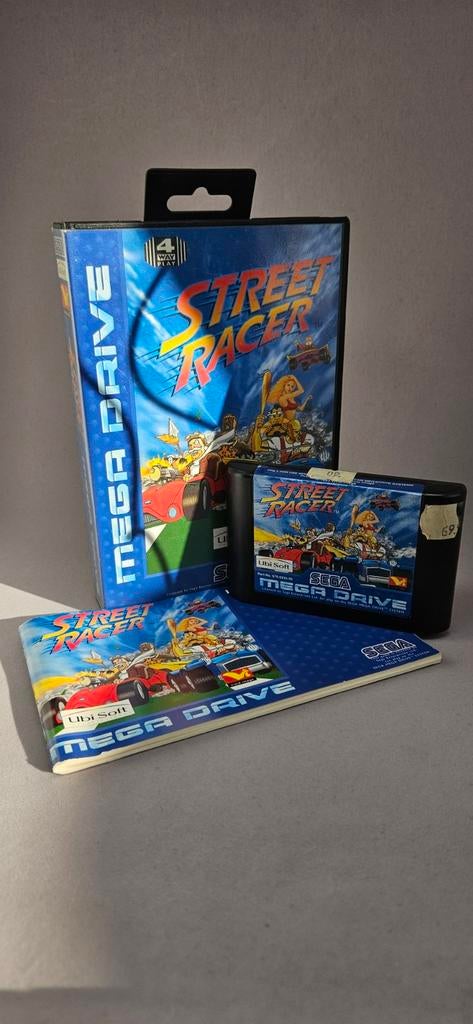 Street Racer - Sega Mega Drive - CIB, Spelcomputers en Games, Games | Sega, Zo goed als nieuw, Mega Drive, Racen en Vliegen, 3 spelers of meer