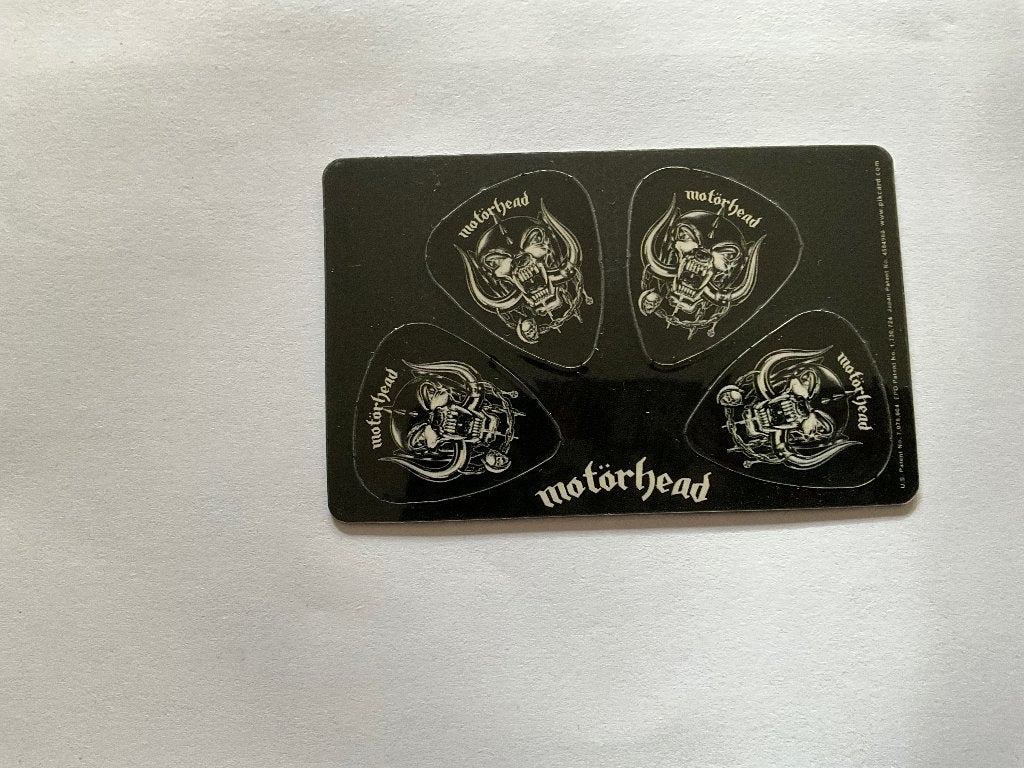 4 uitneembare plectrums van Motorhead, Verzamelen, Nieuw, Foto of Kaart, Emmen, Regina