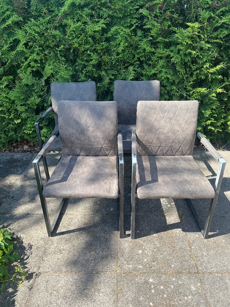 4x eetkamerstoel, Huis en Inrichting, Ophalen, Gebruikt, Bruin, Vier