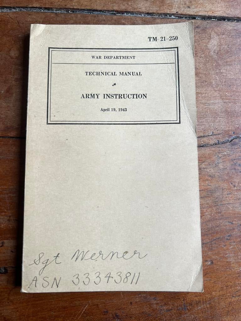 WO2 Amerikaans voorschrift leger instructie training 1943, Ophalen of Verzenden, Nederland, Boek of Tijdschrift