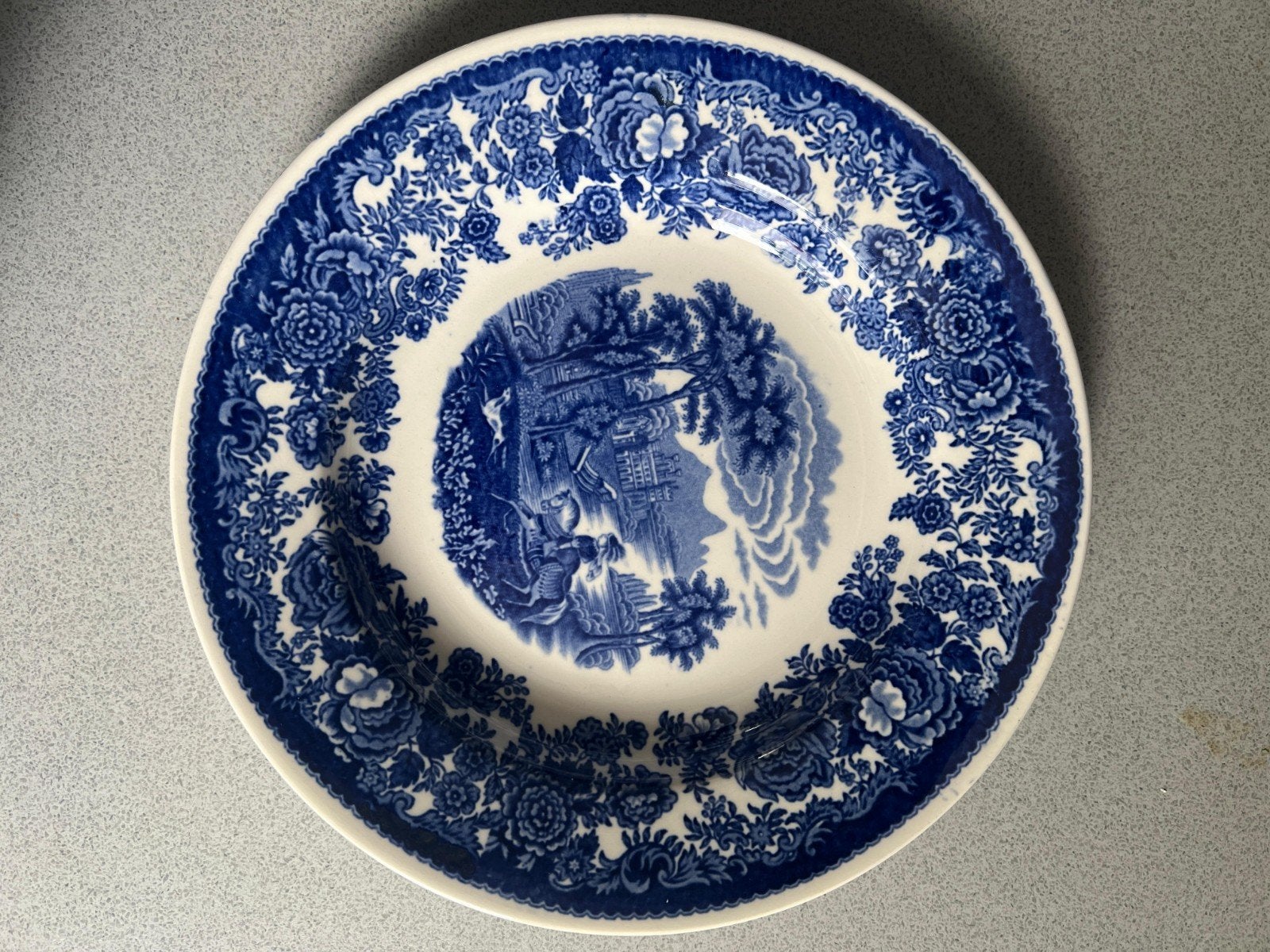 Petrus Regout Amazone bord - Blauw-wit decor, Ophalen of Verzenden