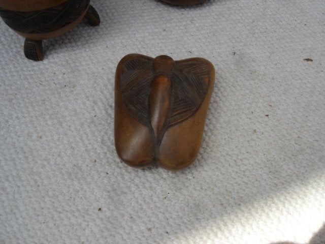 5 stuks KUBA [Congo] art wooden boxes, Hout, Afrika, Ophalen of Verzenden, 12 cm