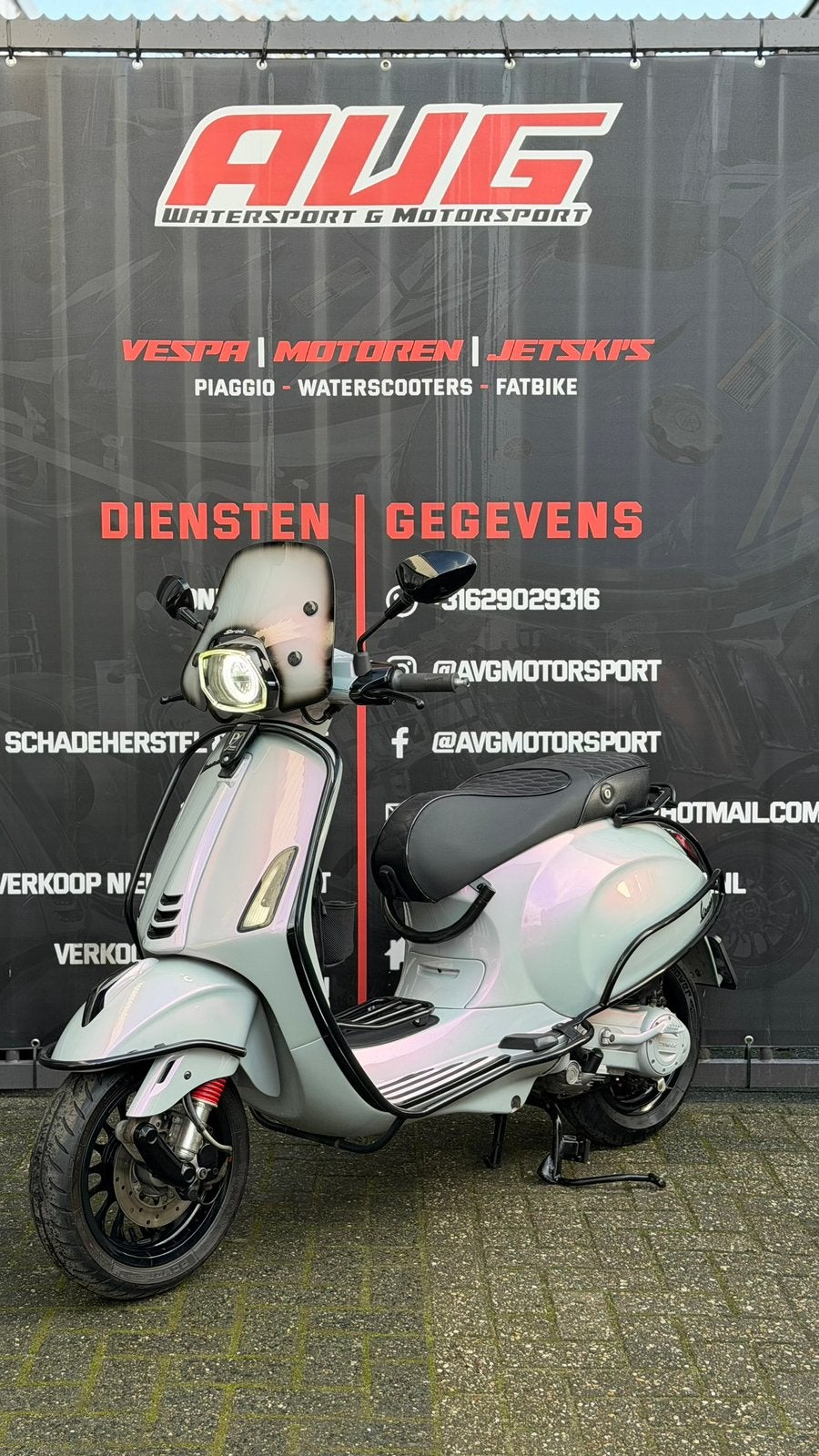 CUSTOM nardo violet Vespa Sprint 4-takt FULL OPTION!, Ophalen, Gebruikt, Overige modellen, Maximaal 45 km/u