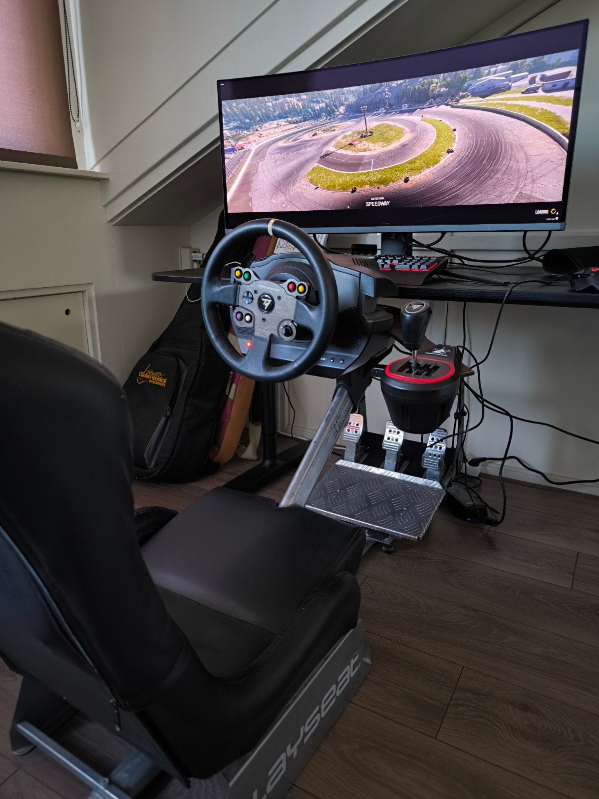 Playseat + T500RS met pedalen + GT & F1 stuur + TH8S shifter, Ophalen, Gebruikt