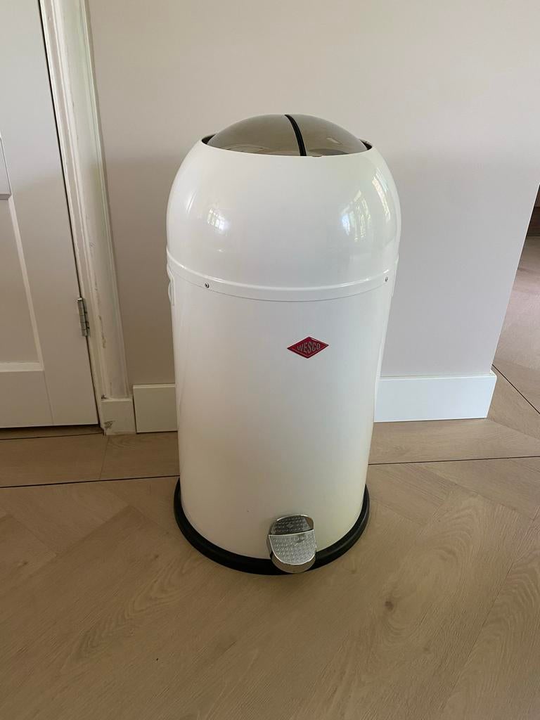 Witte Wesco kickmaster Pedaalemmer, Met pedaal, Ophalen of Verzenden, Zo goed als nieuw, Metaal