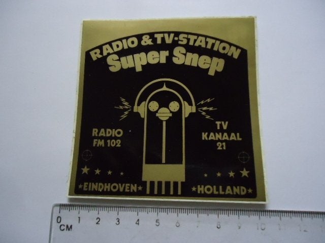 sticker oud EINDHOVEN Piraat RADIO Super Snep tv zender, Verzenden, Zo goed als nieuw, Bedrijf of Vereniging