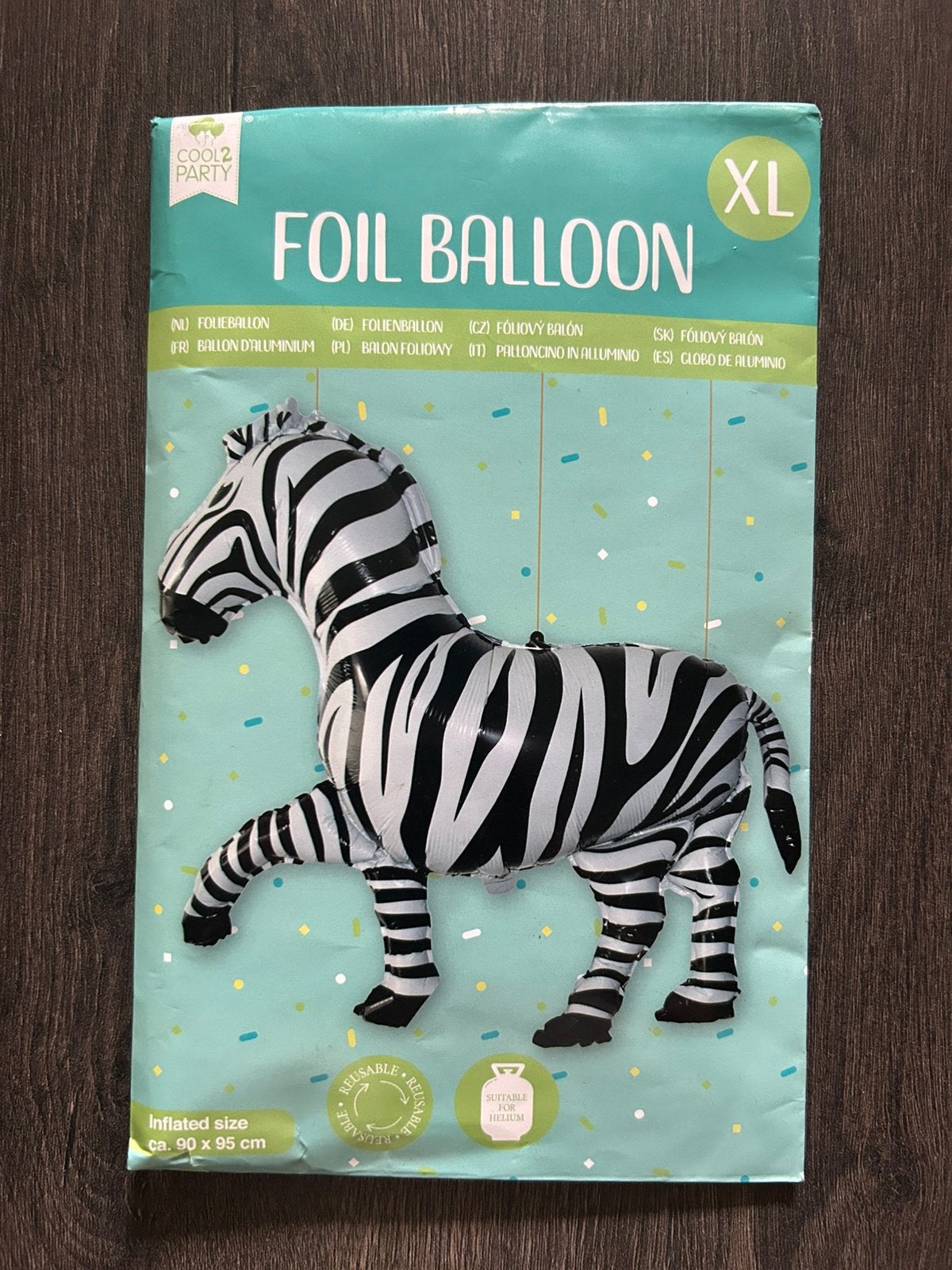 Foliballon Zebra, Ophalen of Verzenden, Nieuw, Versiering
