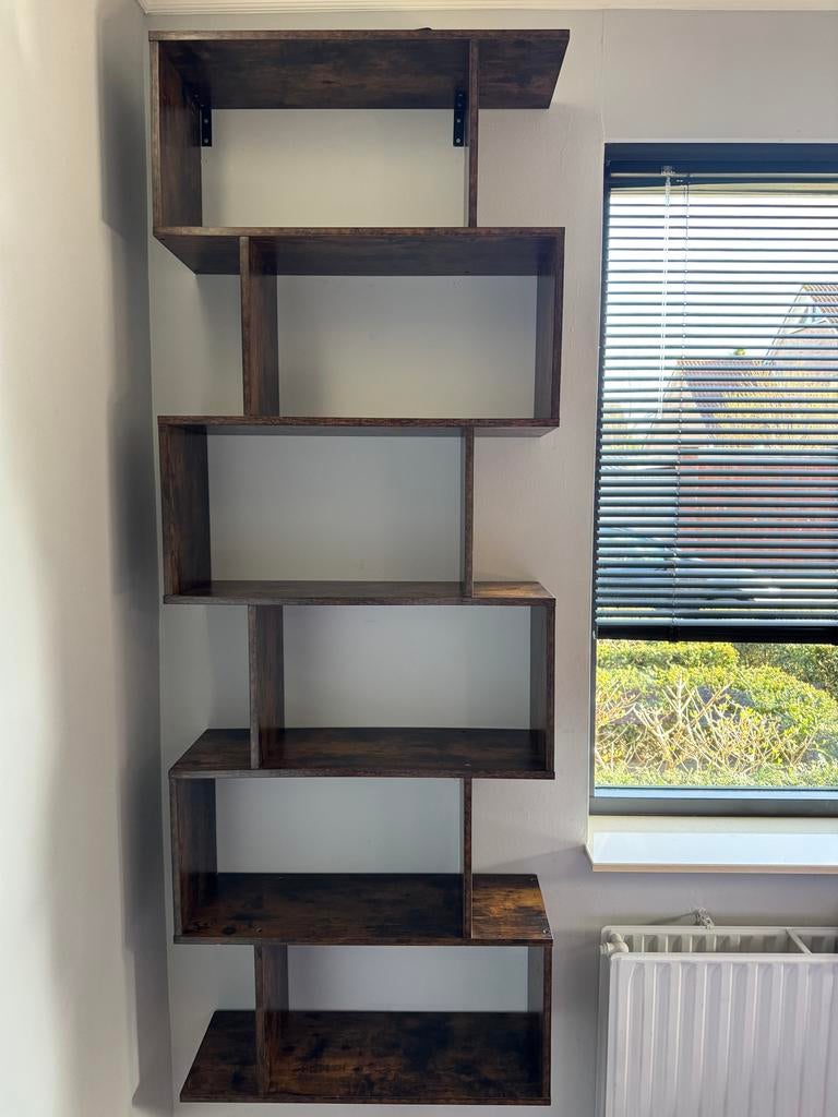 Zwevende open vakkenkast, donkerbruin, zo goed als nieuw, Ophalen, Met plank(en), 50 tot 100 cm, Zo goed als nieuw