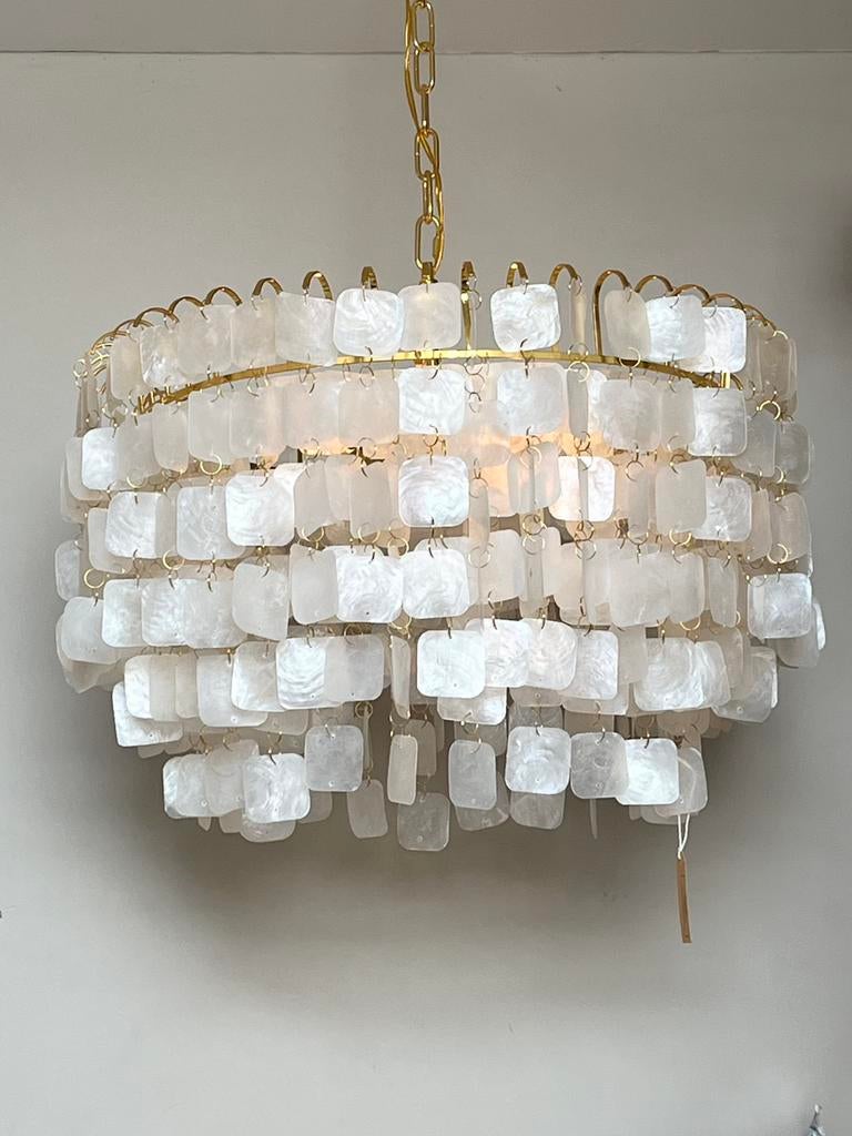 Voorjaar deal Xl formaat Capiz vintage schelpen hanglampen, Baak, Ophalen of Verzenden, Glas, Baak