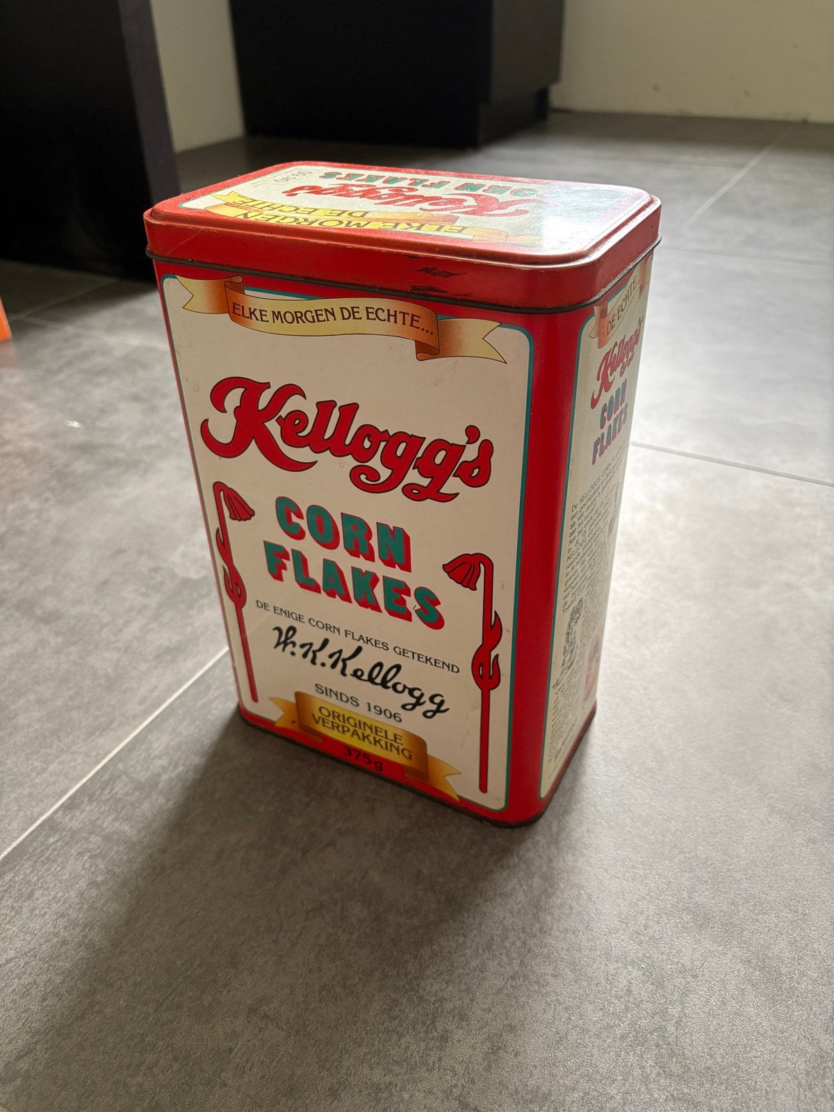 Vintage Kellogg's Corn Flakes Blik - Retro Keuken Decoratie, Verzamelen, Blikken, Ophalen, Gebruikt, Overige, Overige merken