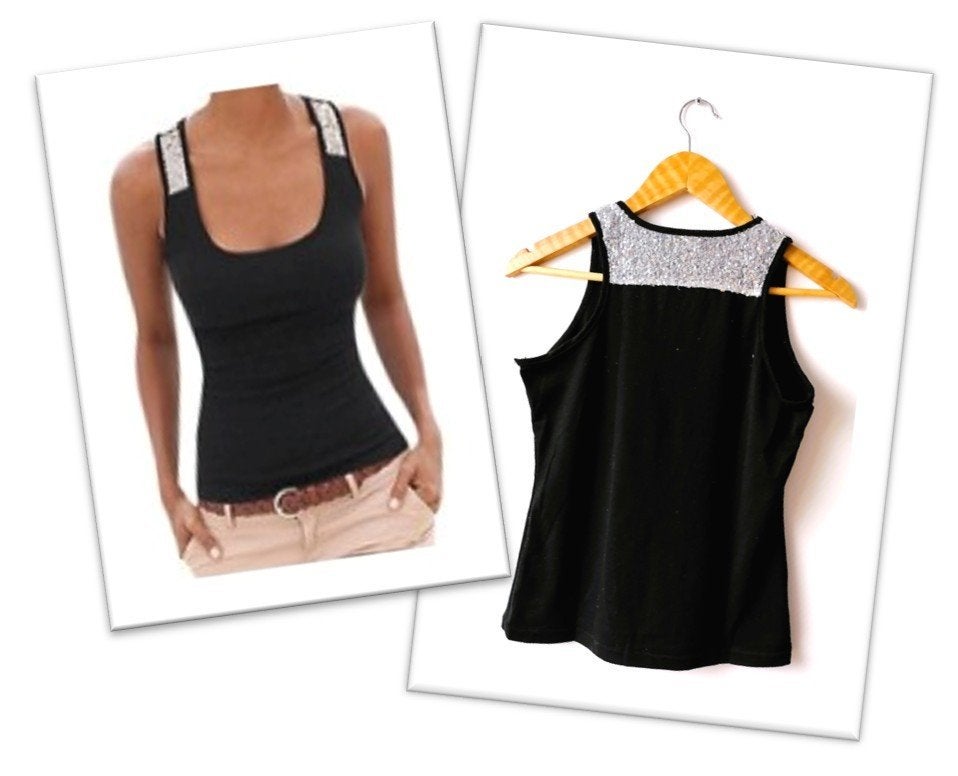 Zwart topje met zilveren pailletten maat L /40, Kleding | Dames, Tops, Maat 38/40 (M), Zwart, Ophalen of Verzenden, Zo goed als nieuw