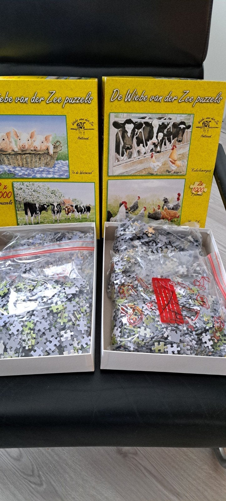 De Wiebe van der Zee puzzels - 2x 1000 stukjes, Ophalen, 500 t/m 1500 stukjes, Zo goed als nieuw, Legpuzzel