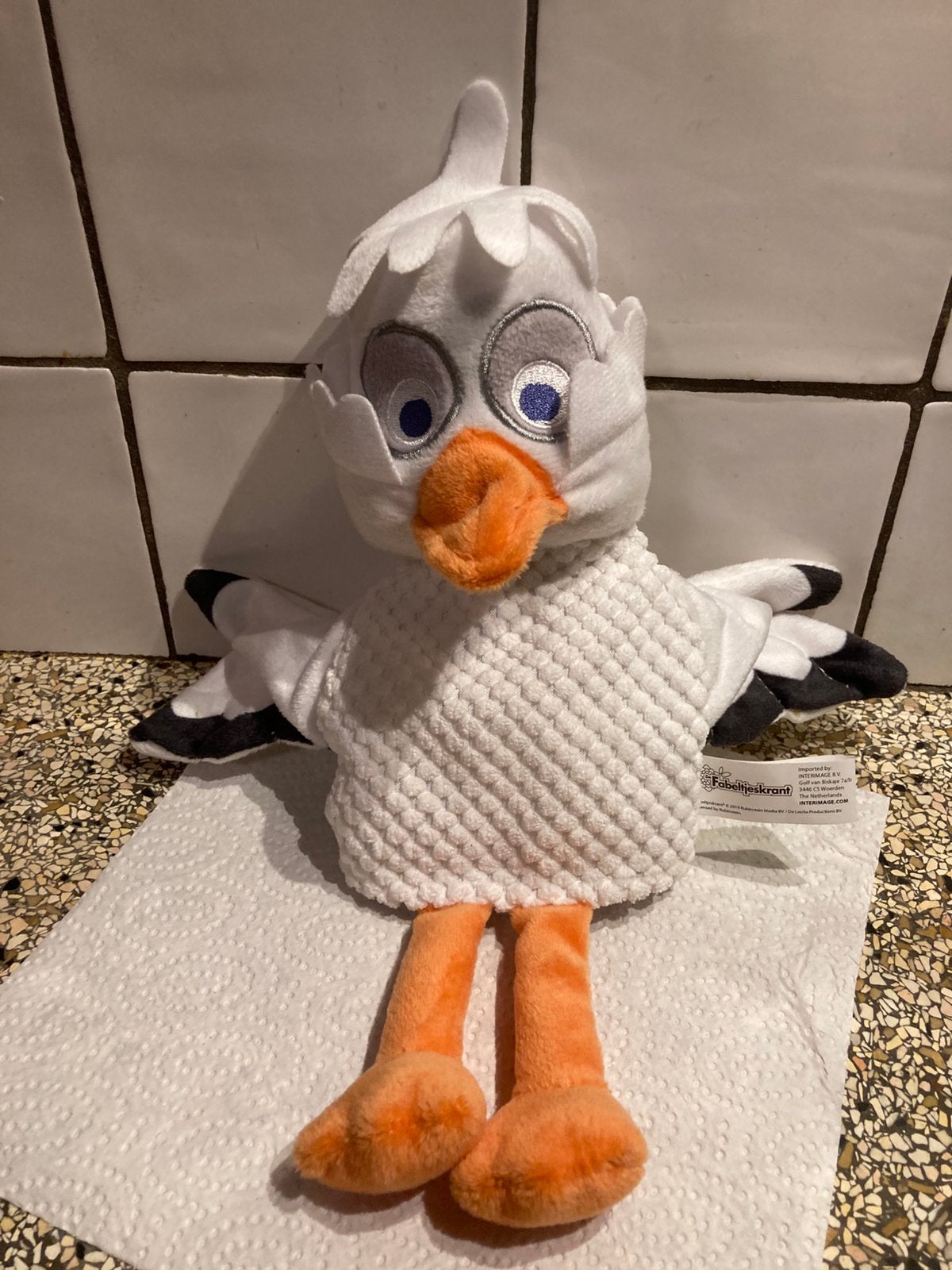 Handpop juffrouw ooievaar, Ophalen of Verzenden, Zo goed als nieuw, Overige typen