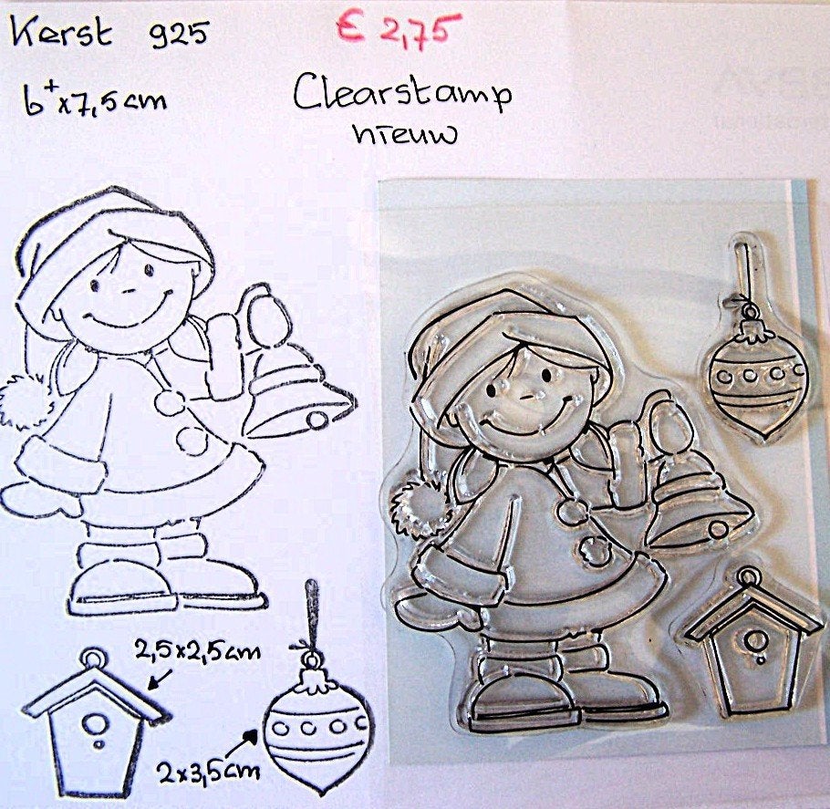Kerst 925 Clearstamp, Hobby en Vrije tijd, Ophalen of Verzenden, Nieuw, Clearstamp