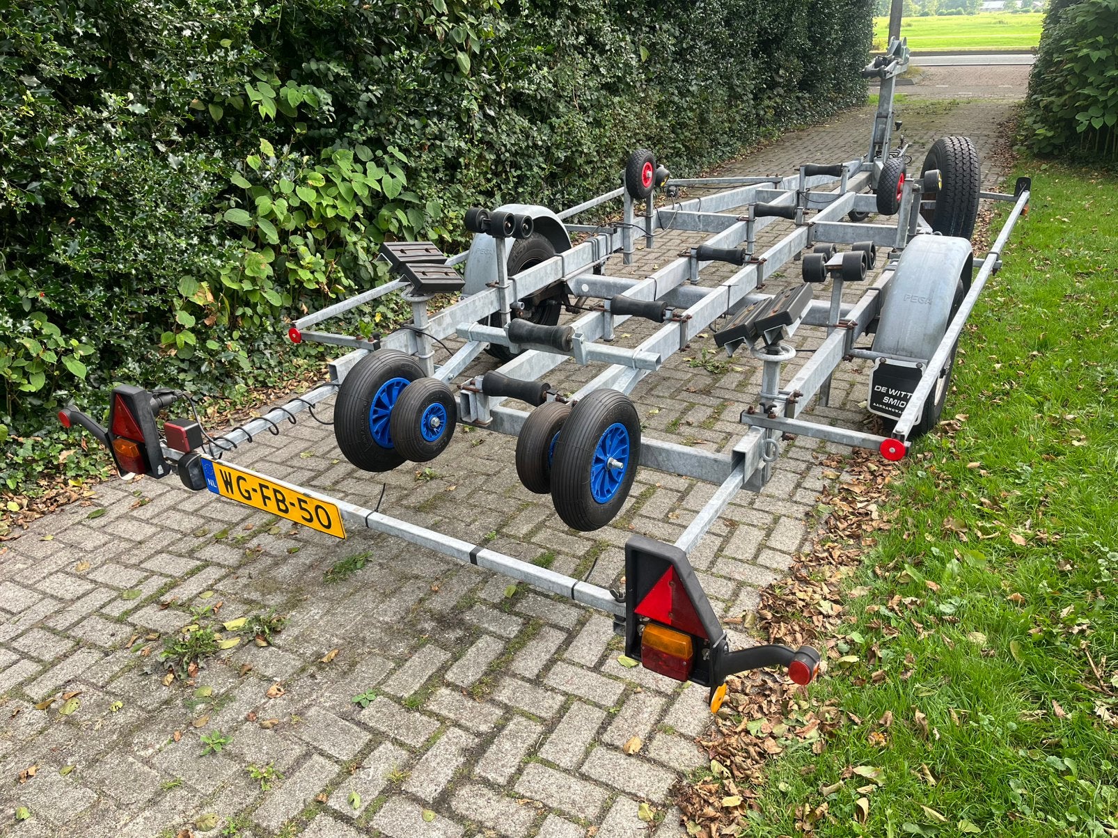 Pega 1800 520 geremde boottrailer met kenteken., Watersport en Boten, Boottrailers, Minder dan 1500 kg, Gebruikt, Kantelbaar, Minder dan 6 meter