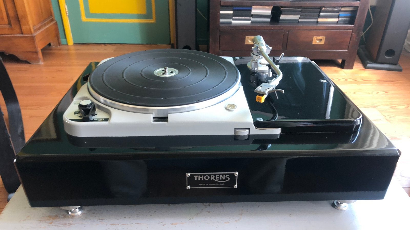 Mooie Thorens TD 124. mooie plinth en Grace 801 GST, Ophalen, Zo goed als nieuw, Thorens
