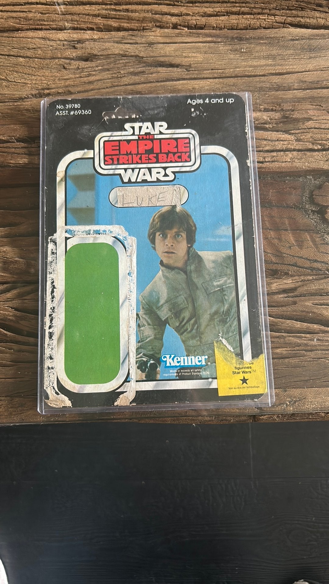Vintage Star wars Cardback Luke skywalker, Ophalen of Verzenden, Zo goed als nieuw, Plaatje