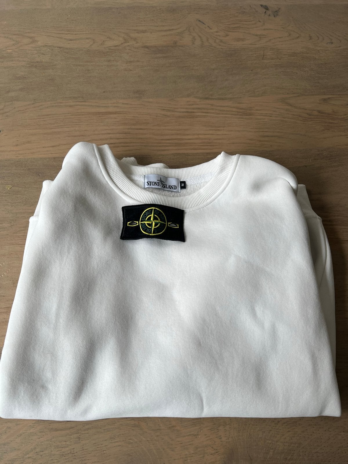 Stone Island Crème Trui Maat M, Kleding | Heren, Truien en Vesten, Ophalen of Verzenden, Zo goed als nieuw, Maat 48/50 (M), Wit