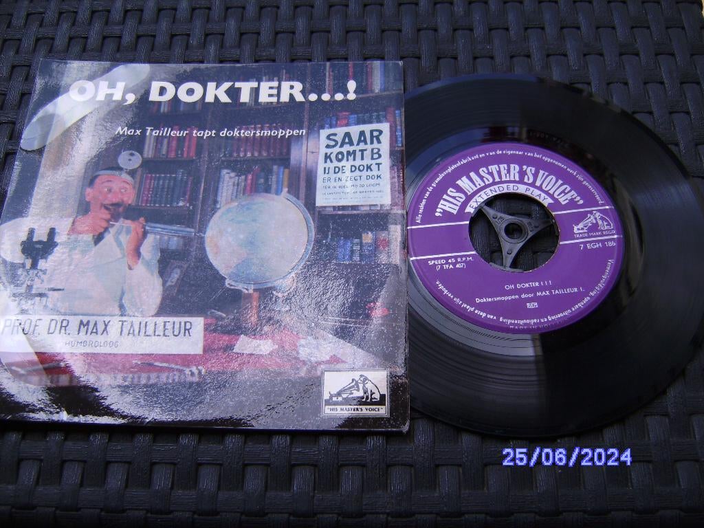 Max Tailleur Doktersmoppen Oh Dokter His Master's Voice 1959, Cd's en Dvd's, Vinyl Singles, Zo goed als nieuw, EP, Nederlandstalig