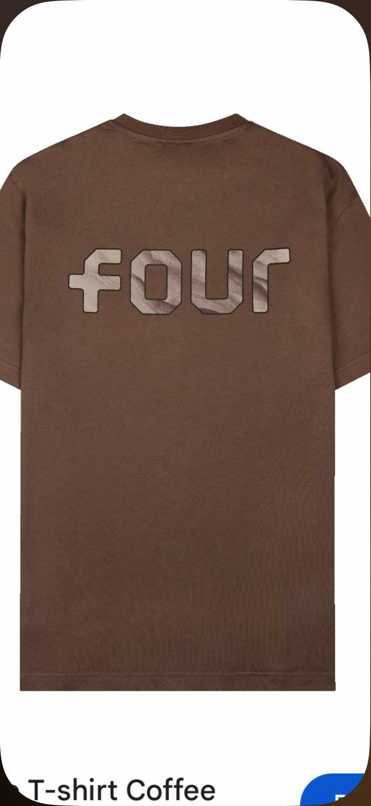 NIEUW FOUR AMSTERDAM TSHIRT COFFEE QUARTS MT S, Ophalen of Verzenden, Nieuw, Maat 46 (S) of kleiner, Bruin