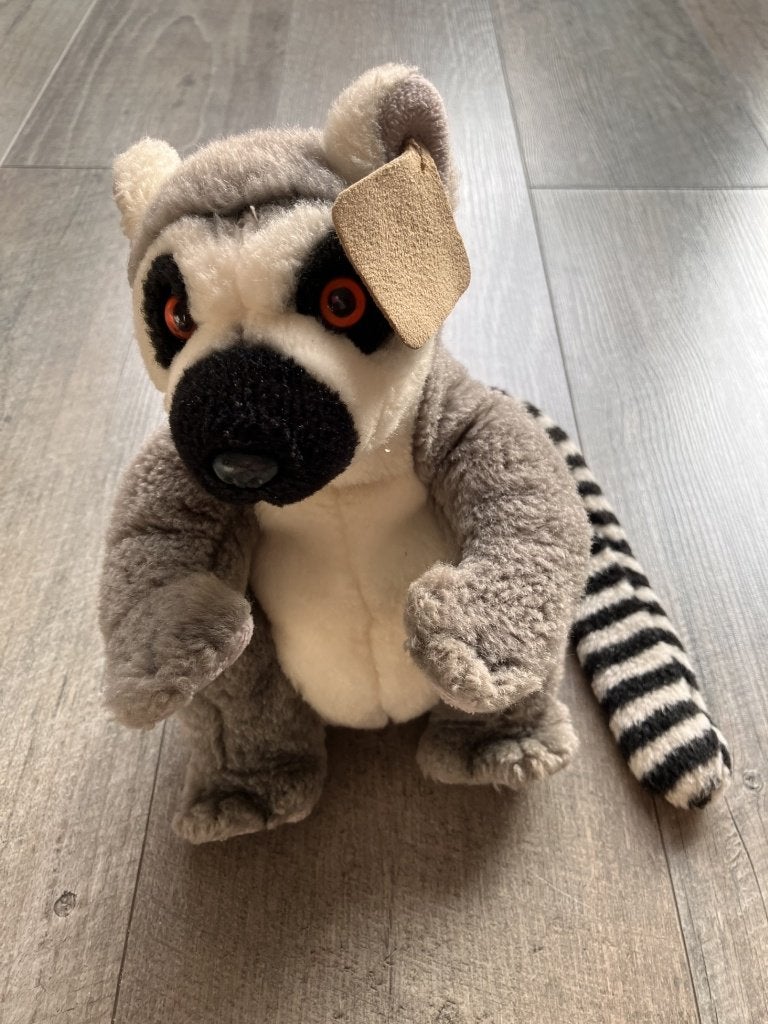 WWF Ringstaart Maki knuffel (23 cm), Overige merken, Overige typen, Grijs, Ophalen of Verzenden