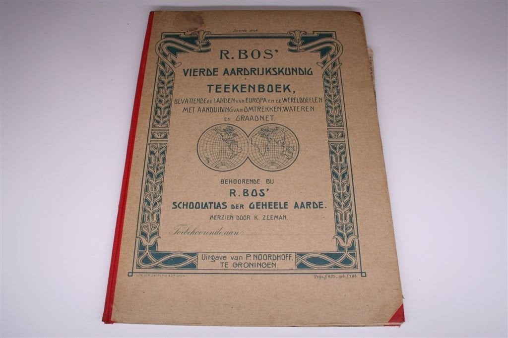 R. Bos\' Aardrijkskundig Teekenboek [ca. 1925] — Bij de Bosa, Gelezen, Ophalen of Verzenden, Landkaart, 1800 tot 2000