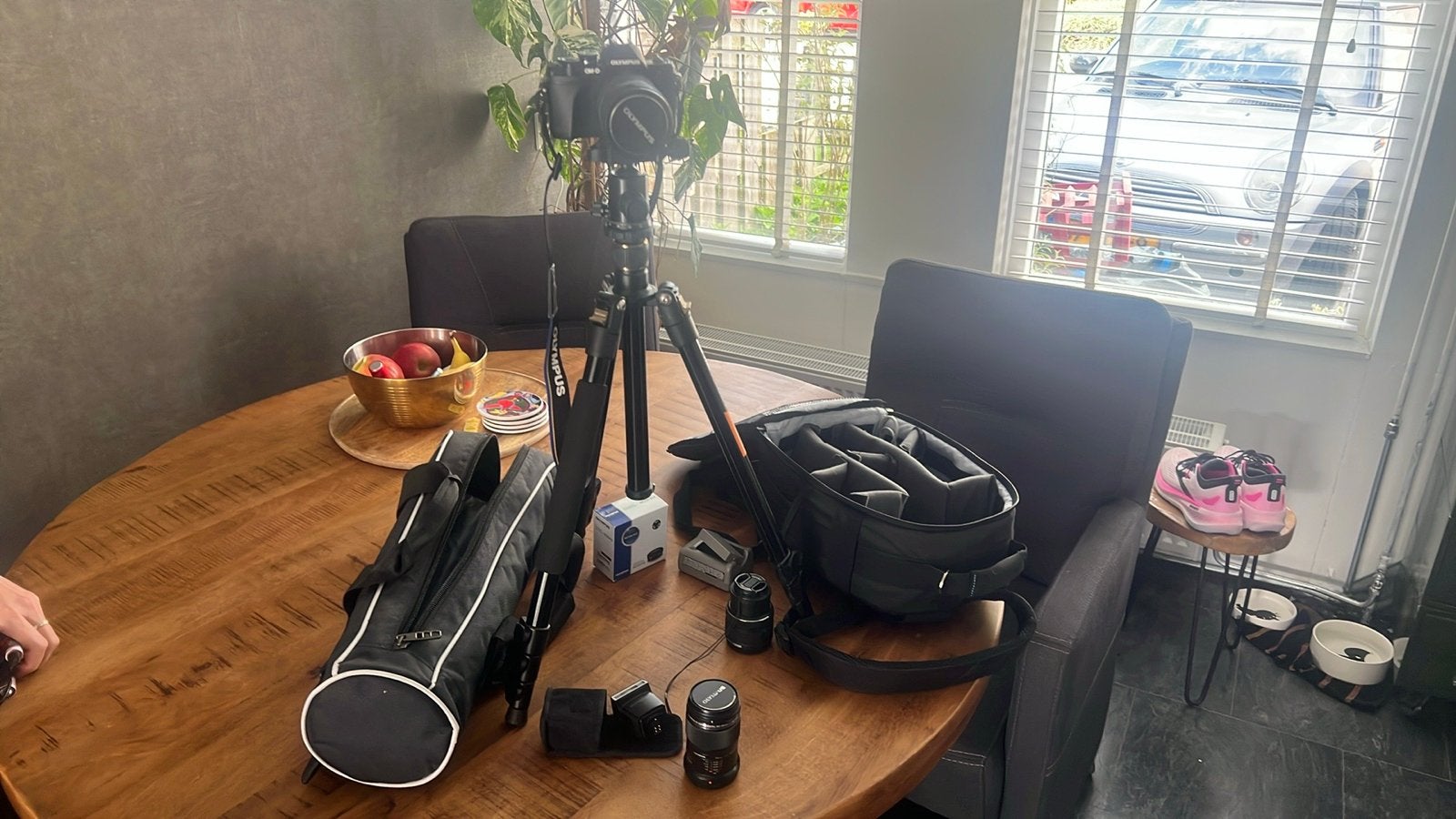 Olympus OM-D E-M5 Mark II met lenzen en accessoires, Ophalen of Verzenden, Zo goed als nieuw