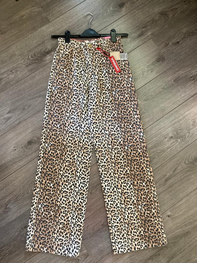 VINGINO jeans Cassie leopard nieuw mt 170, Broek, Meisje, Nieuw, Ophalen of Verzenden