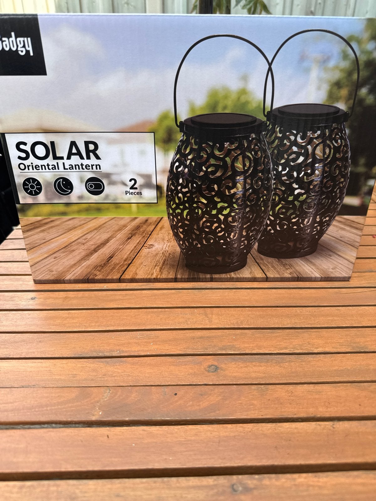Gadgy Solar Oosterse Lantaarn Set van 2 - Tuinverlichting, Ophalen, Zonne-energie, Overige typen, Nieuw
