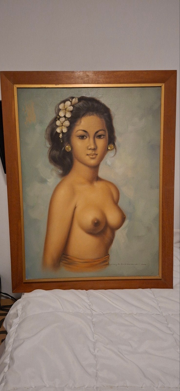 Inlandse Indonesische vrouw H86xB67cm, Ophalen, Doek, Portret of Personen, Realistisch