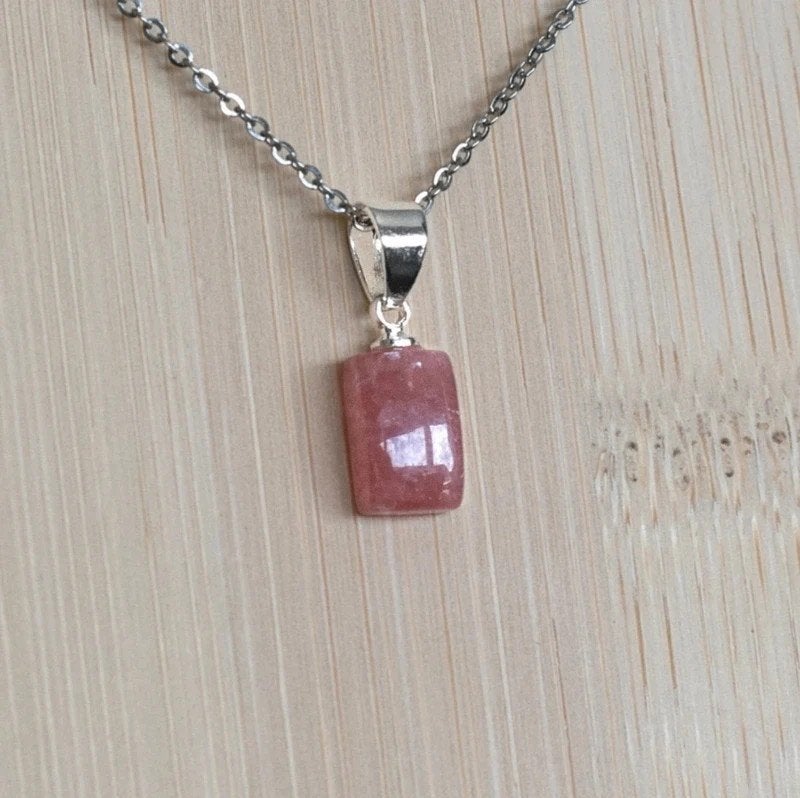 Rhodochrosiet edelsteen hanger - (sterling) s925 zilver, Ophalen of Verzenden, Nieuw
