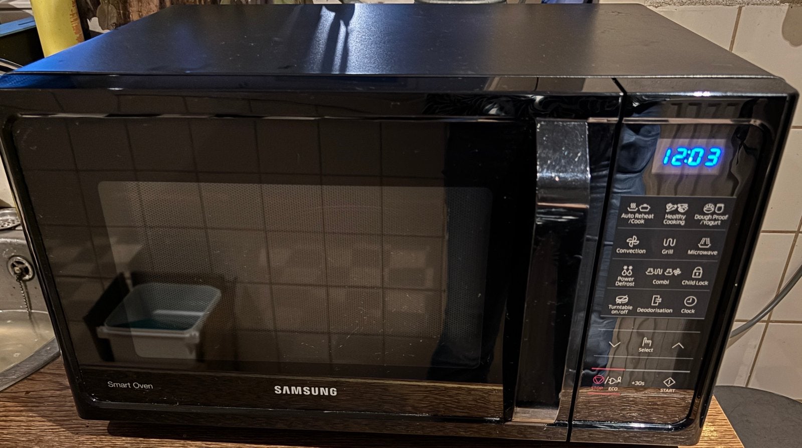Samsung MC28H5013AK Combimagnetron - Zwart, Ophalen, Combimagnetron, Gebruikt, Grill
