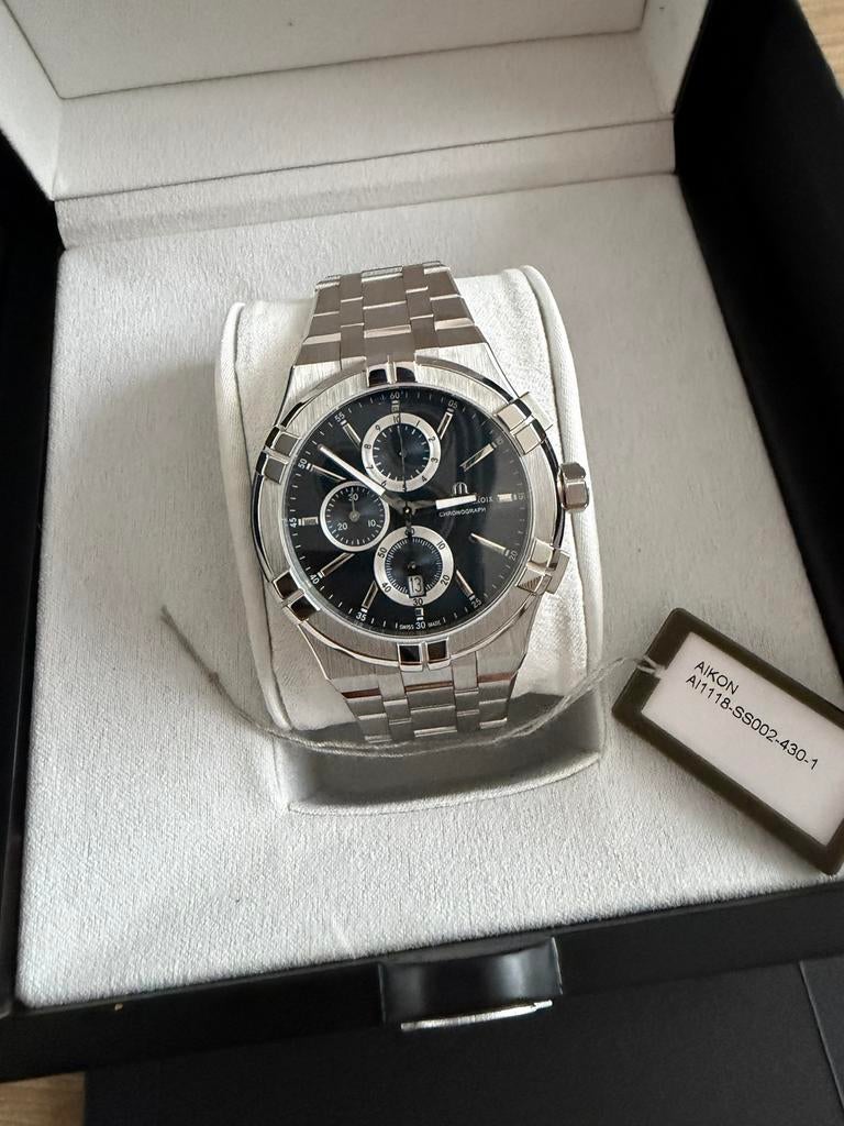 Maurice lacroix Horloge heren 42mm Zgan / staal / aikon, Staal, Staal, Polshorloge, Ophalen of Verzenden