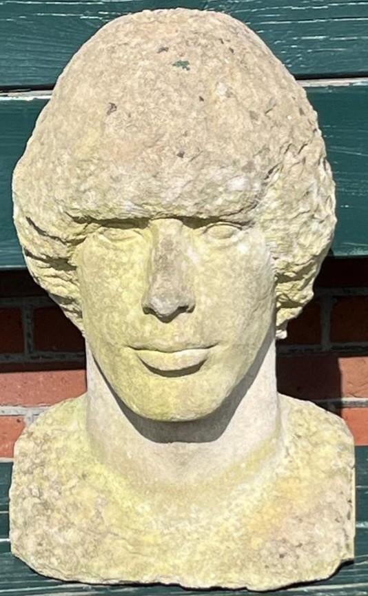 Stenen hoofd Willem van Hanegem- Feyenoord - Massief Steen, Antiek en Kunst, Ophalen, Buste, Handgemaakt, 20 - 50 cm
