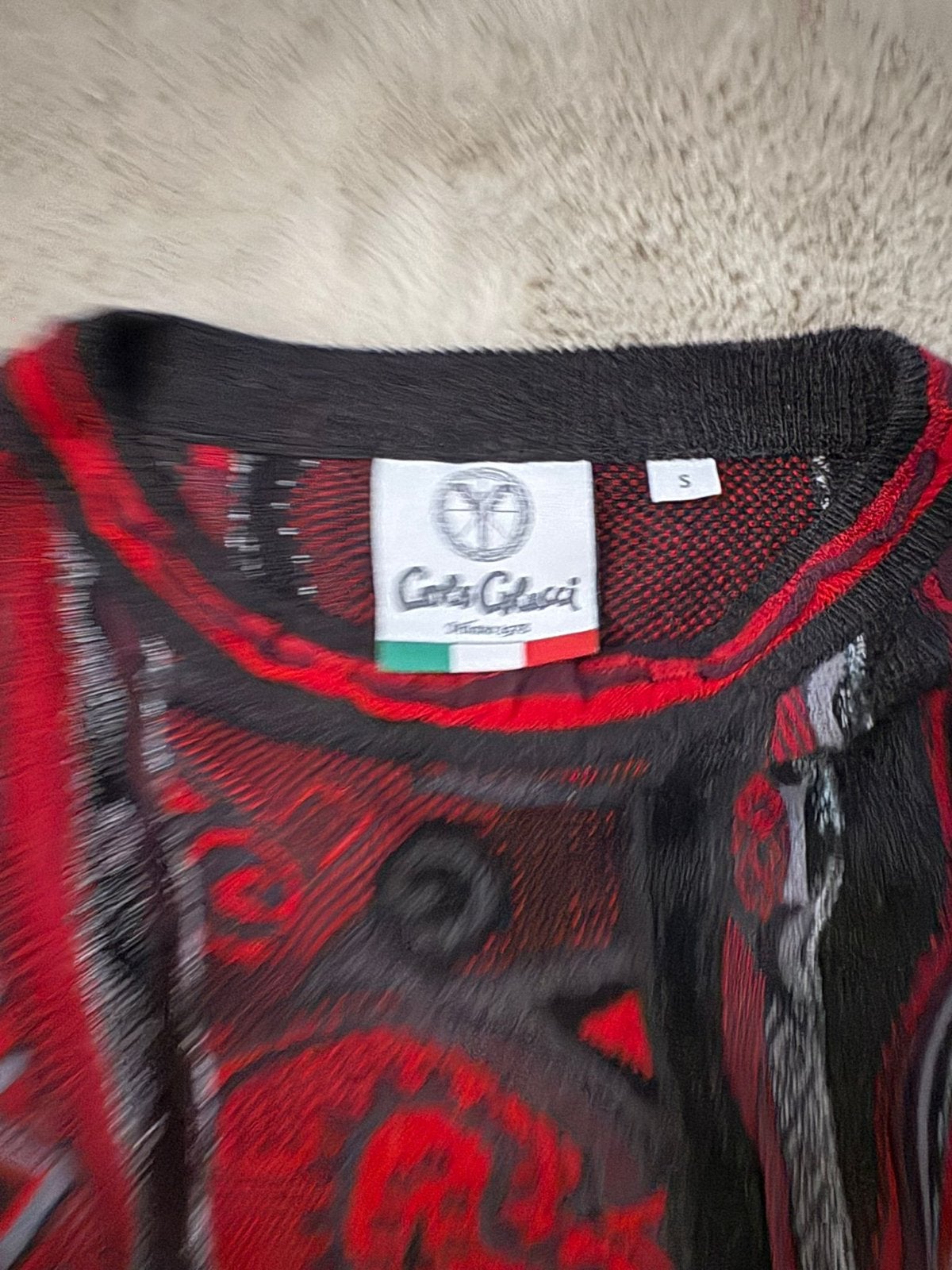 Carlo Colucci Vintage Trui - Maat S, Ophalen of Verzenden, Zo goed als nieuw, Maat 46 (S) of kleiner, Rood