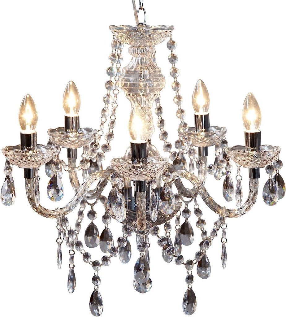 Exclusieve Designer Kroonluchter Barokstyle 5x E14 Fitting, Ophalen of Verzenden, Nieuw, Glas