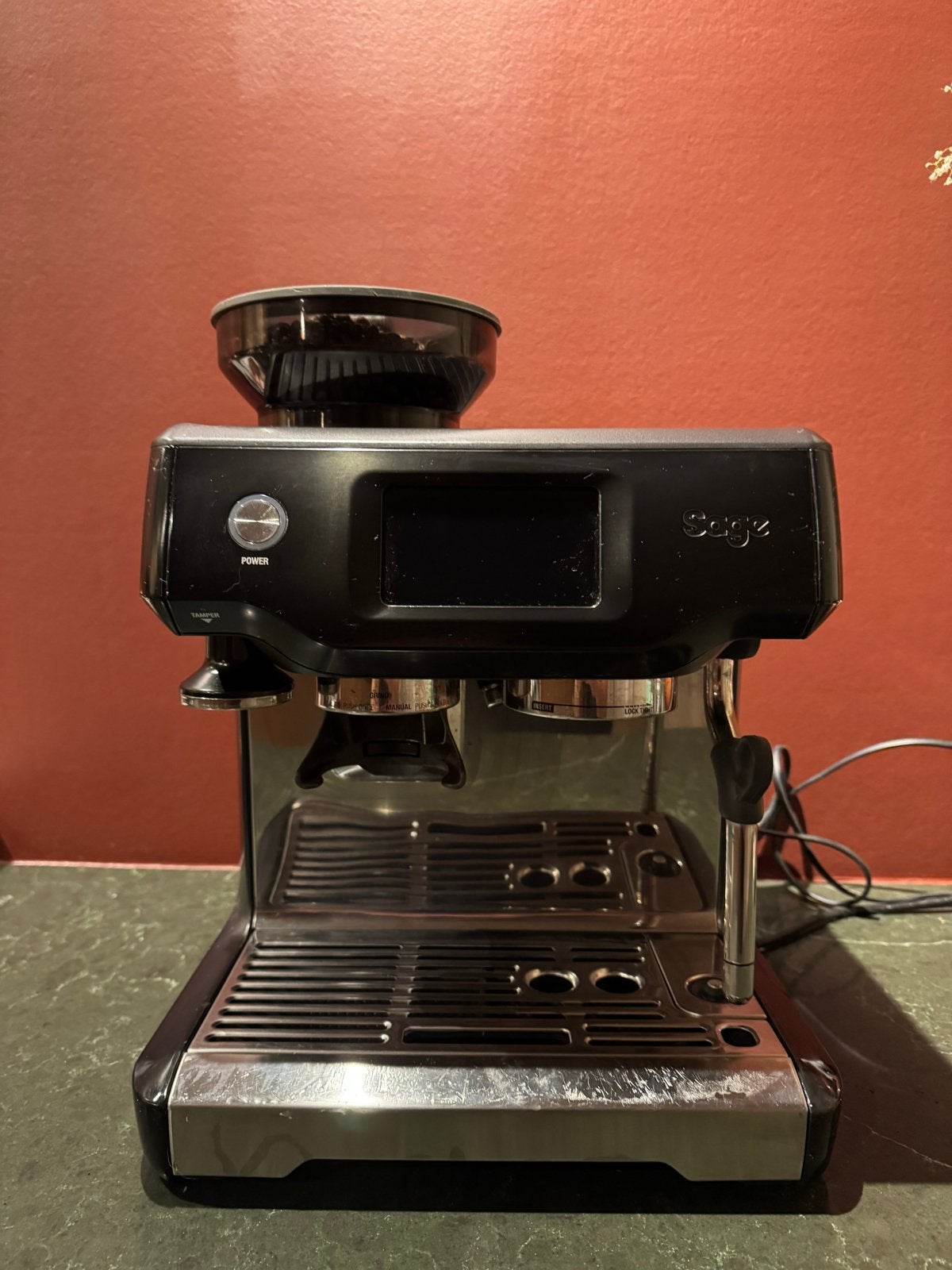 Sage Barista Touch - Black Truffle met accessoires, Ophalen, Gebruikt, Espresso apparaat, Koffiebonen