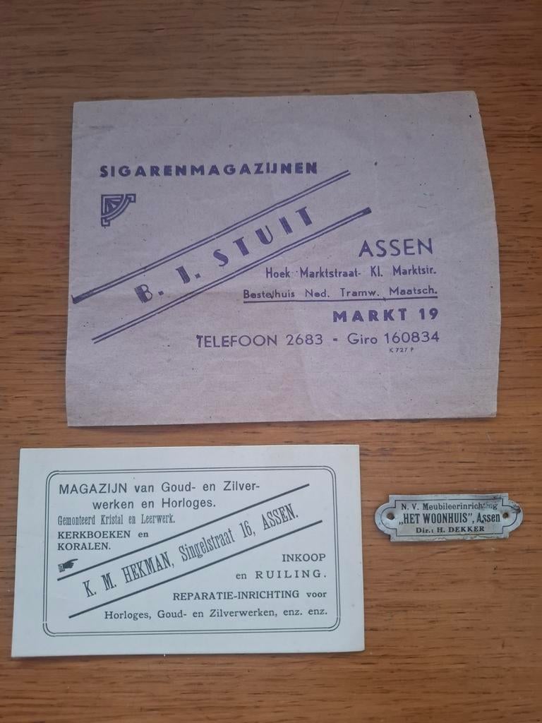 Reclame Assen zilversmid sigarenmagazijn drents zilver, Verzamelen, Ophalen of Verzenden, Gebruiksvoorwerp