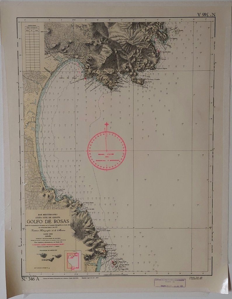 3 Hydrografische kaarten (NL)  & Zeekaart Spanje, Ophalen, Gebruikt, Overige typen