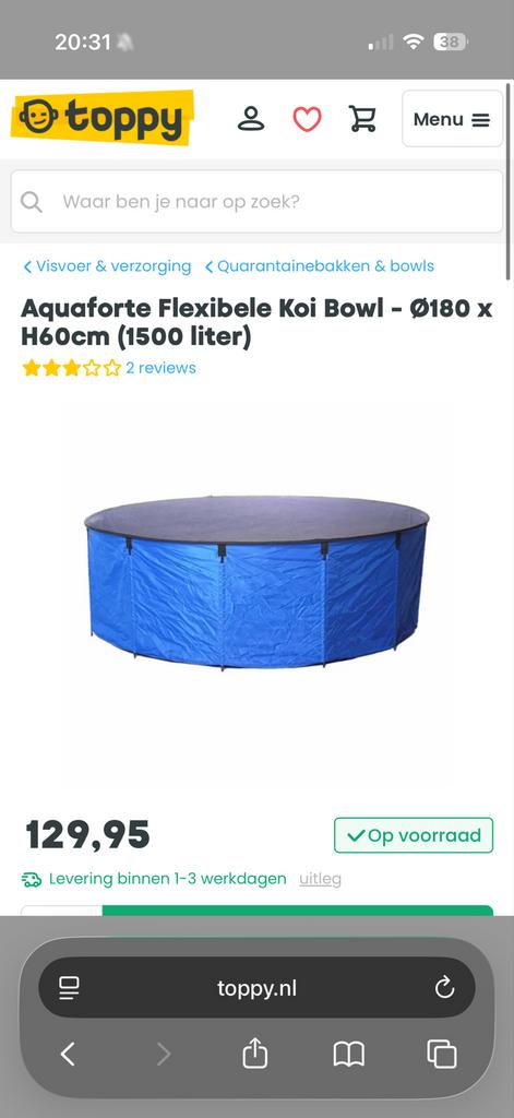 Quarantaine bad 1500L koi, Ophalen