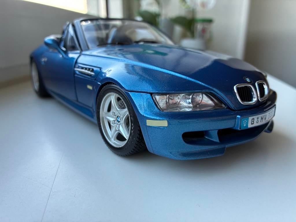 1:18 BMW Z3 cabrio Blauw M3 Roadster, Ophalen of Verzenden, Zo goed als nieuw, Auto, Bburago