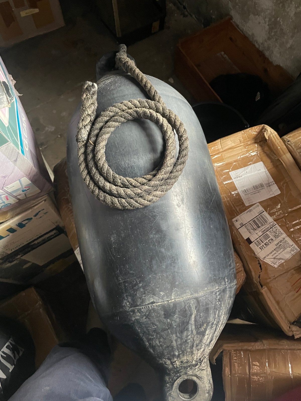 Grote fender stootboei boot Dan-Fender 10x25cm, Ophalen of Verzenden, Gebruikt, Ankeren en Afmeren, Zeilboot of Motorboot