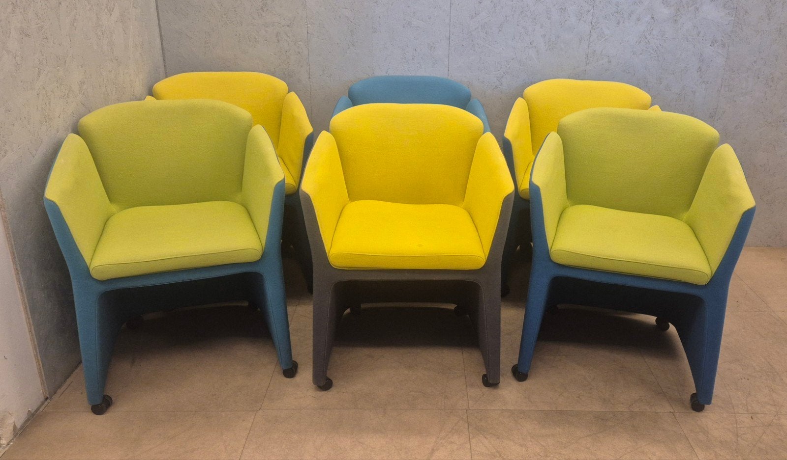 6x Montis Lotus designstoelen op wielen meerdere kleuren, Ophalen, Gebruikt, Overige kleuren, N.v.t