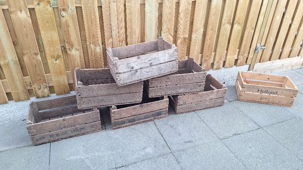 Decoratie houten kratten, Ophalen, Gebruikt, 60 cm of meer, Minder dan 50 cm