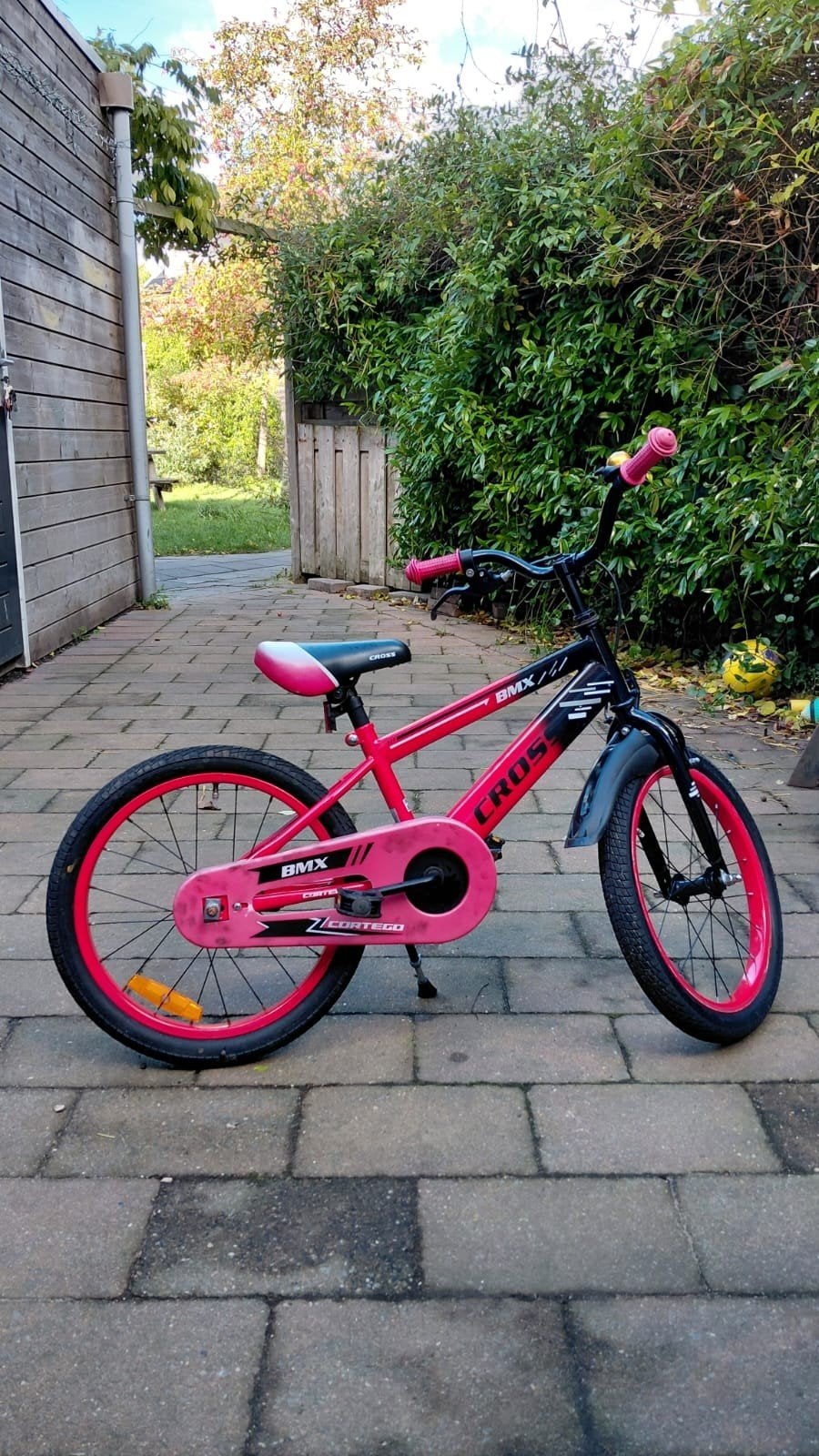 Cross BMX kinderfiets rood/zwart 18 inch, Ophalen, Terugtraprem, Staal, Cross