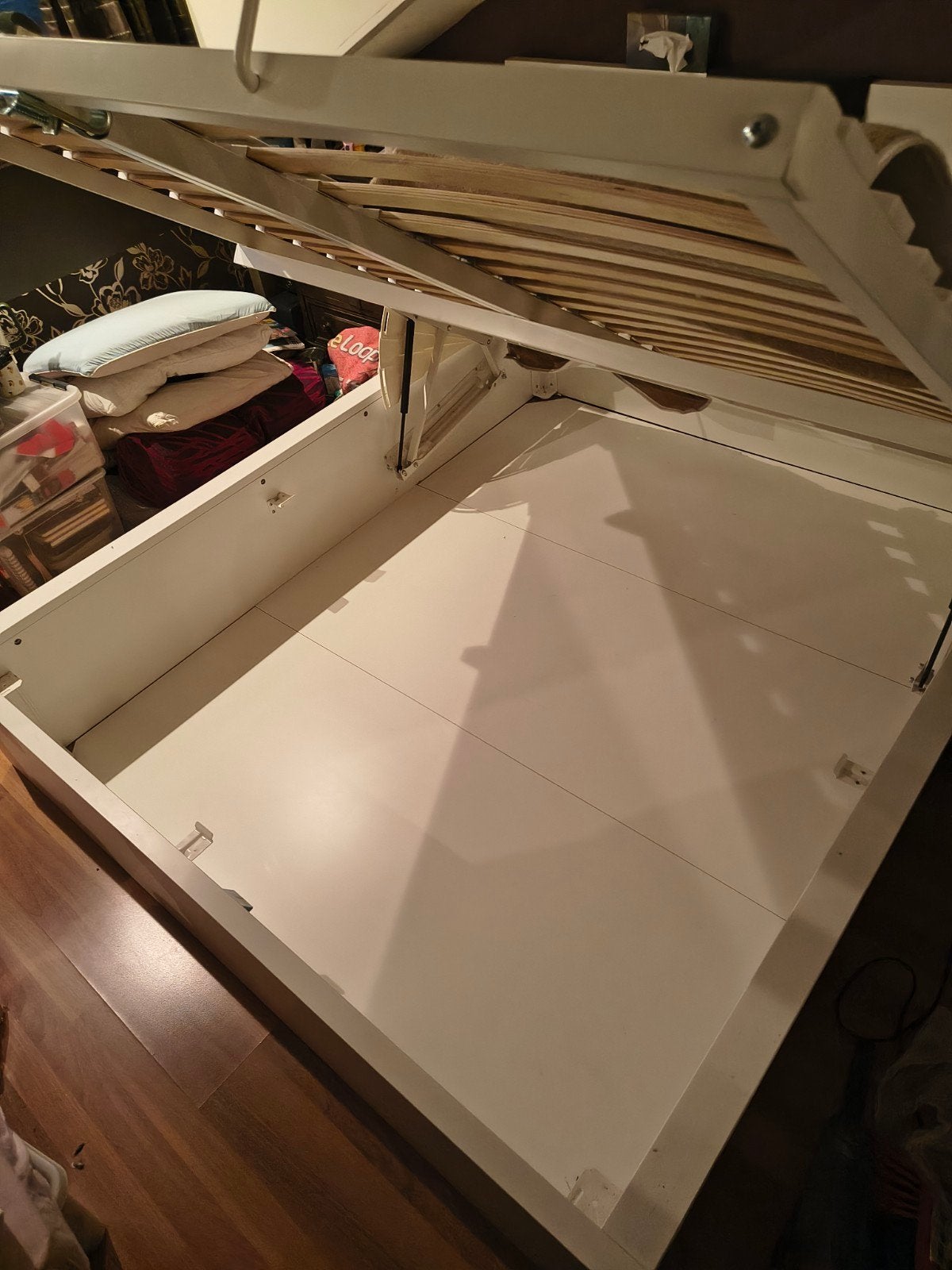 Ikea bed met opbergruimte, Ophalen, Gebruikt, Wit, Tweepersoons