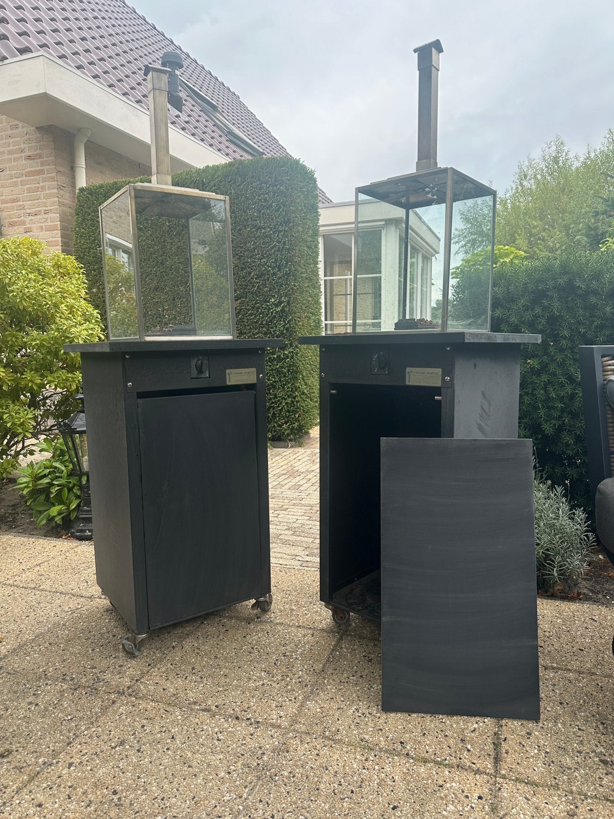 Twee leuke sfeerhaarden voor buiten op gas Royal Matic, Ophalen, Gebruikt, Metaal, Overige typen