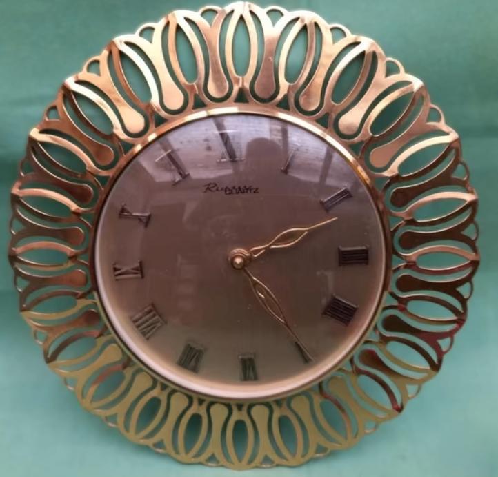 Vintage Richter Wandklok Goud – MCM Space Age Zonneklok, Verzenden