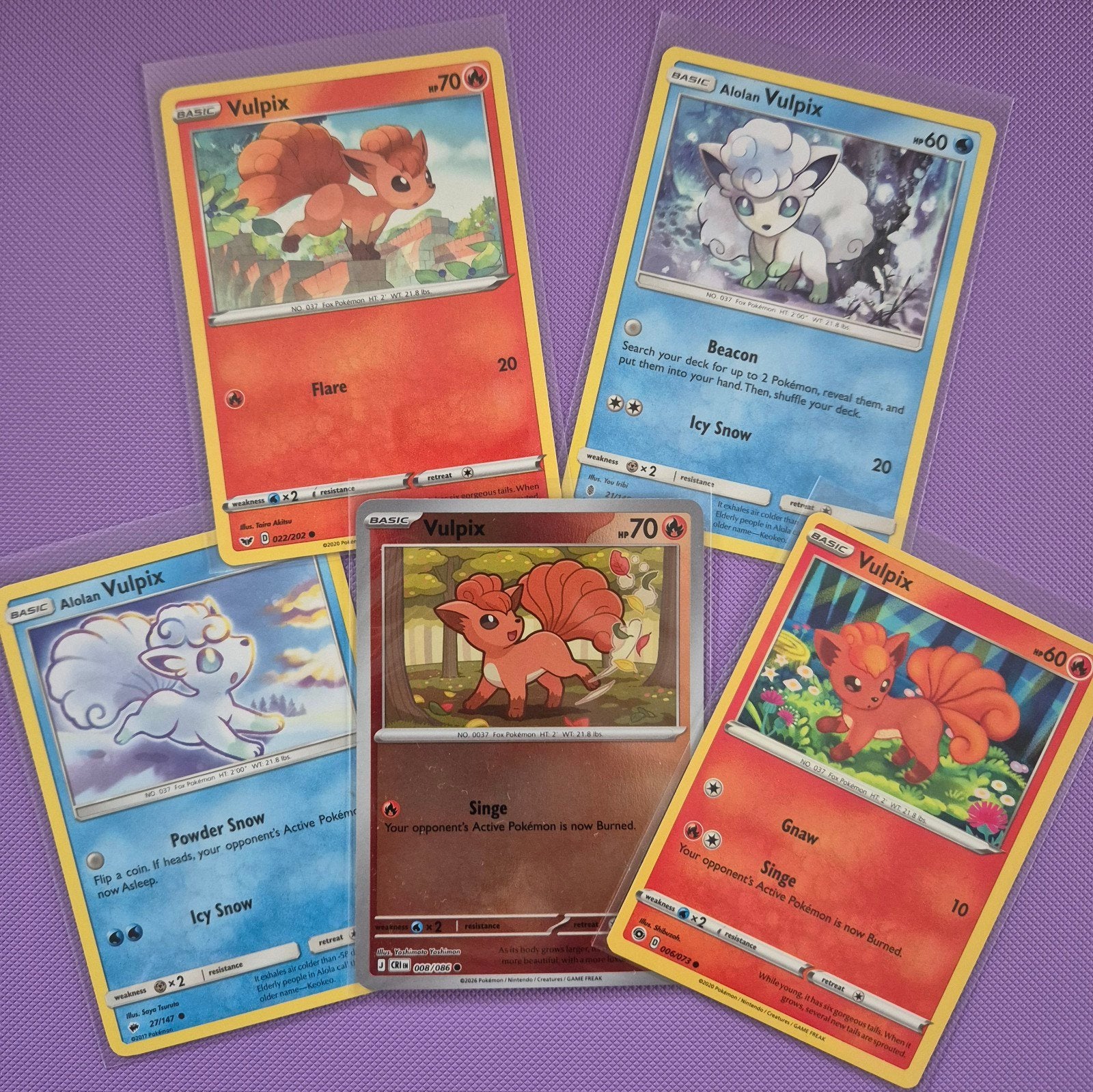 Pokémon (Alolan) Vulpix kaarten setje - NM & EXC, Ophalen of Verzenden, Zo goed als nieuw, Meerdere kaarten