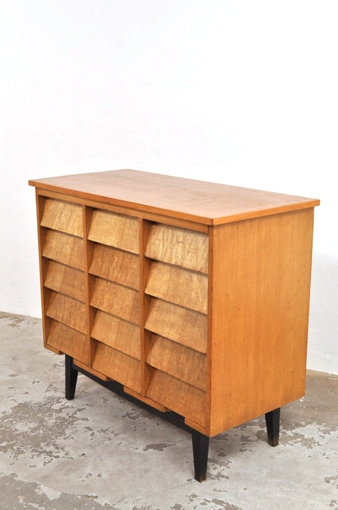 Diverse vintage ladekast kasten kast dressoir sideboard, Gebruikt, Vintage, Teakhout, 3 of 4 laden